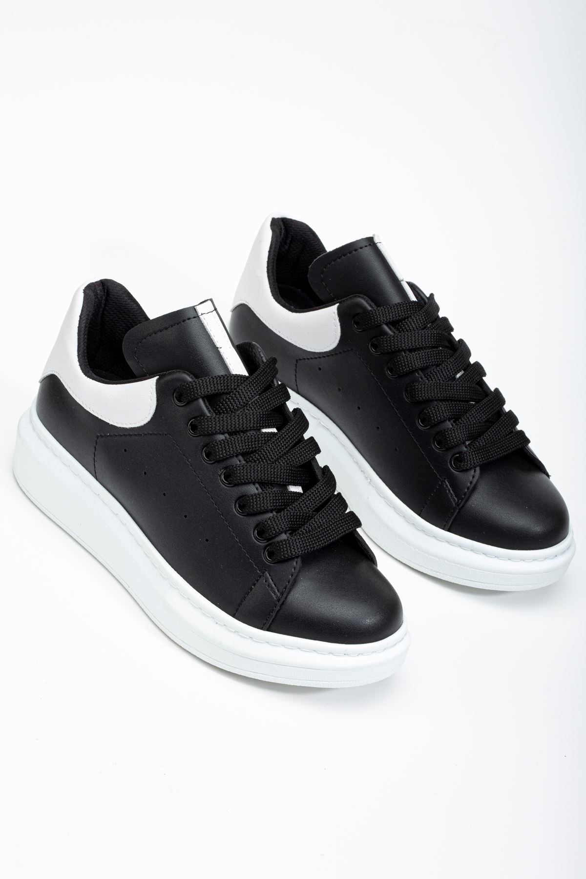 Fersatie Siyah - Beyaz Kadın Sneaker Günlük Ayakkabı
