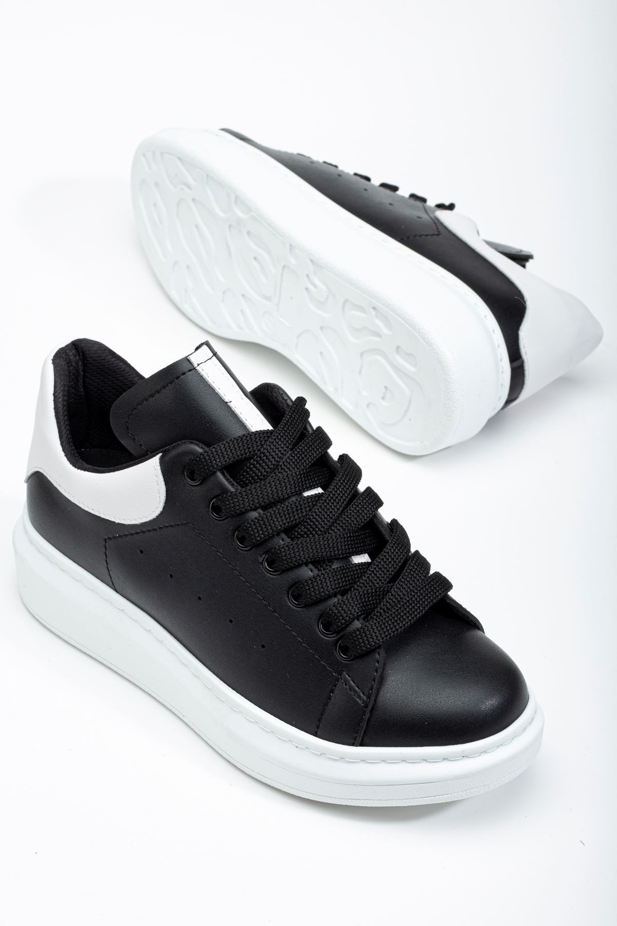 Fersatie Siyah - Beyaz Kadın Sneaker Günlük Ayakkabı