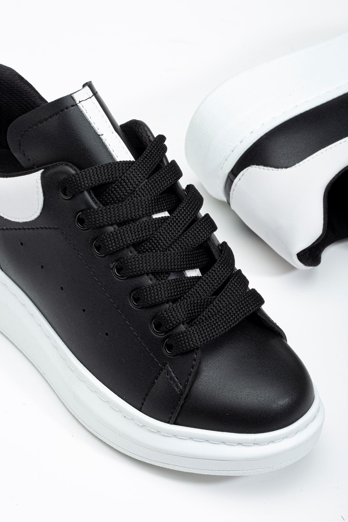 Fersatie Siyah - Beyaz Kadın Sneaker Günlük Ayakkabı