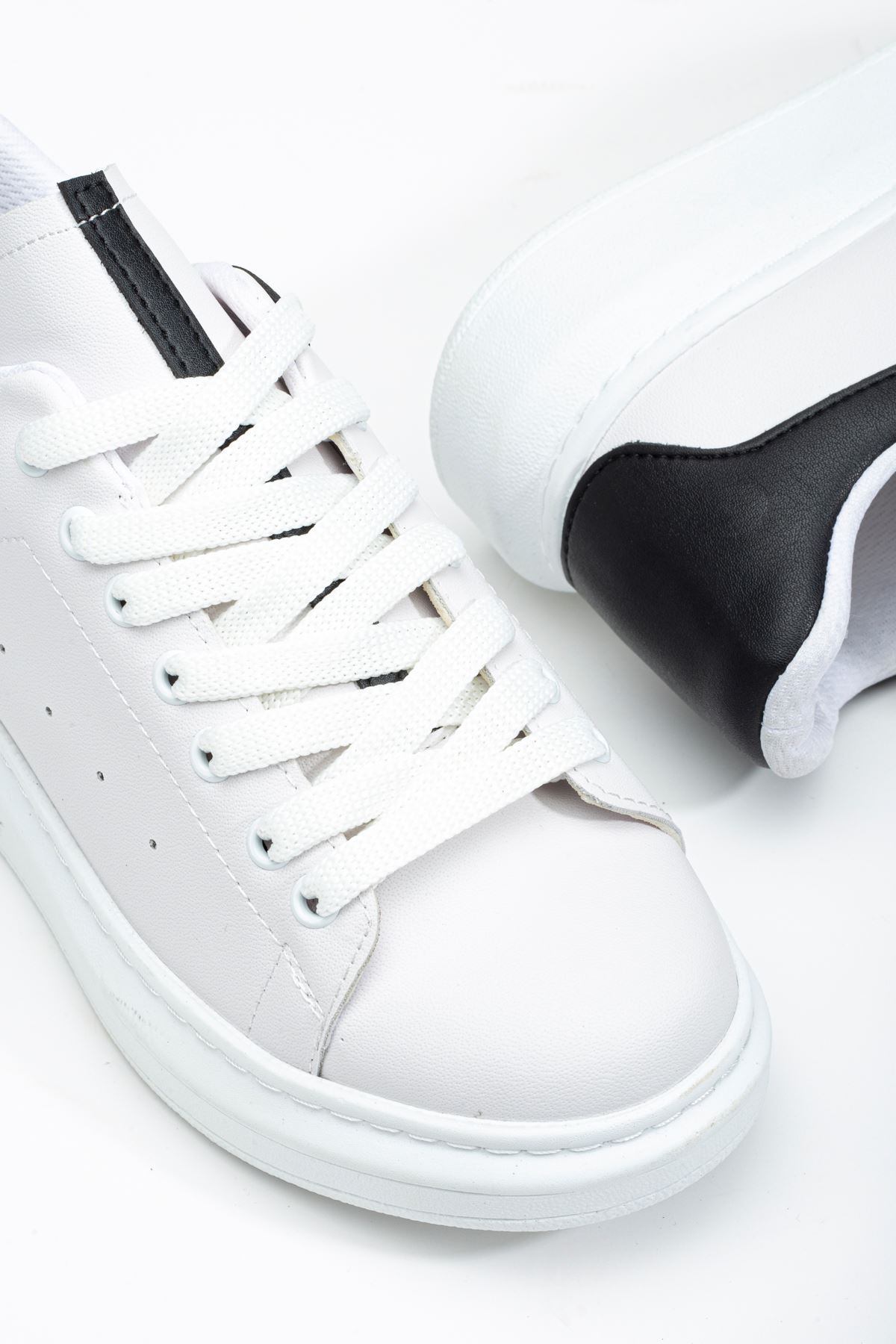 Fersatie Beyaz - Siyah Kadın Sneaker Günlük Ayakkabı