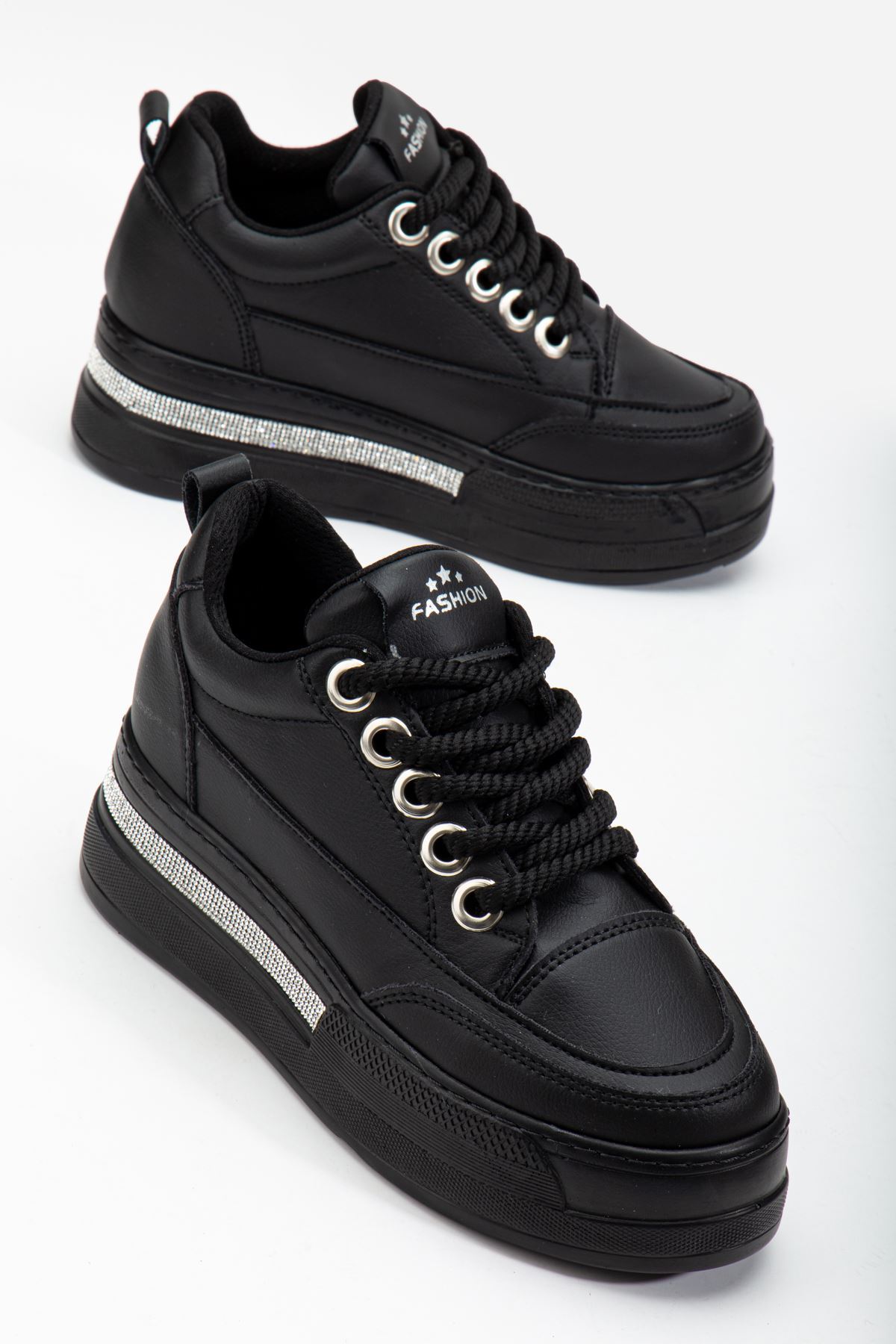 Granes Kadın Siyah Gizli Topuk Sneaker