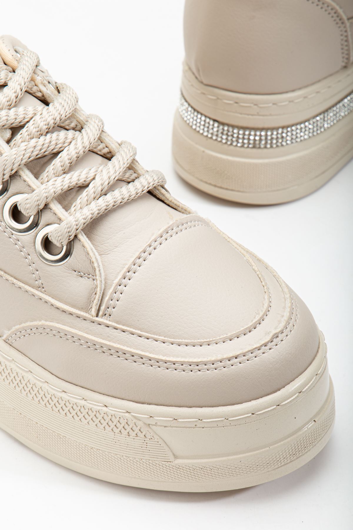 Granes Kadın Bej Gizli Topuk Sneaker