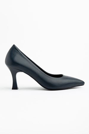 Kadın Lacivert Cilt Hakiki Deri Sivri Topuklu Stiletto