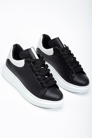 Fersatie Siyah - Beyaz Kadın Sneaker Günlük Ayakkabı