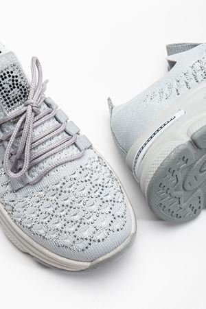 Edwin Gri Triko Bağcıklı Yüksek Topuk Rahat Kalıp Sneaker