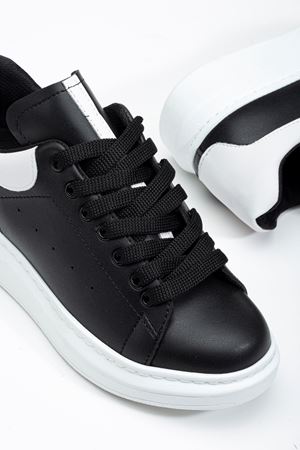 Fersatie Siyah - Beyaz Kadın Sneaker Günlük Ayakkabı