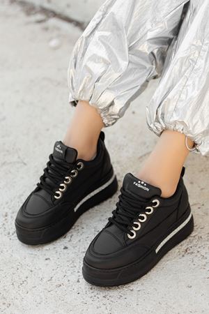 Granes Kadın Siyah Gizli Topuk Sneaker