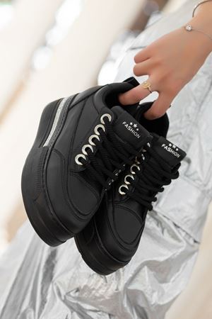 Granes Kadın Siyah Gizli Topuk Sneaker