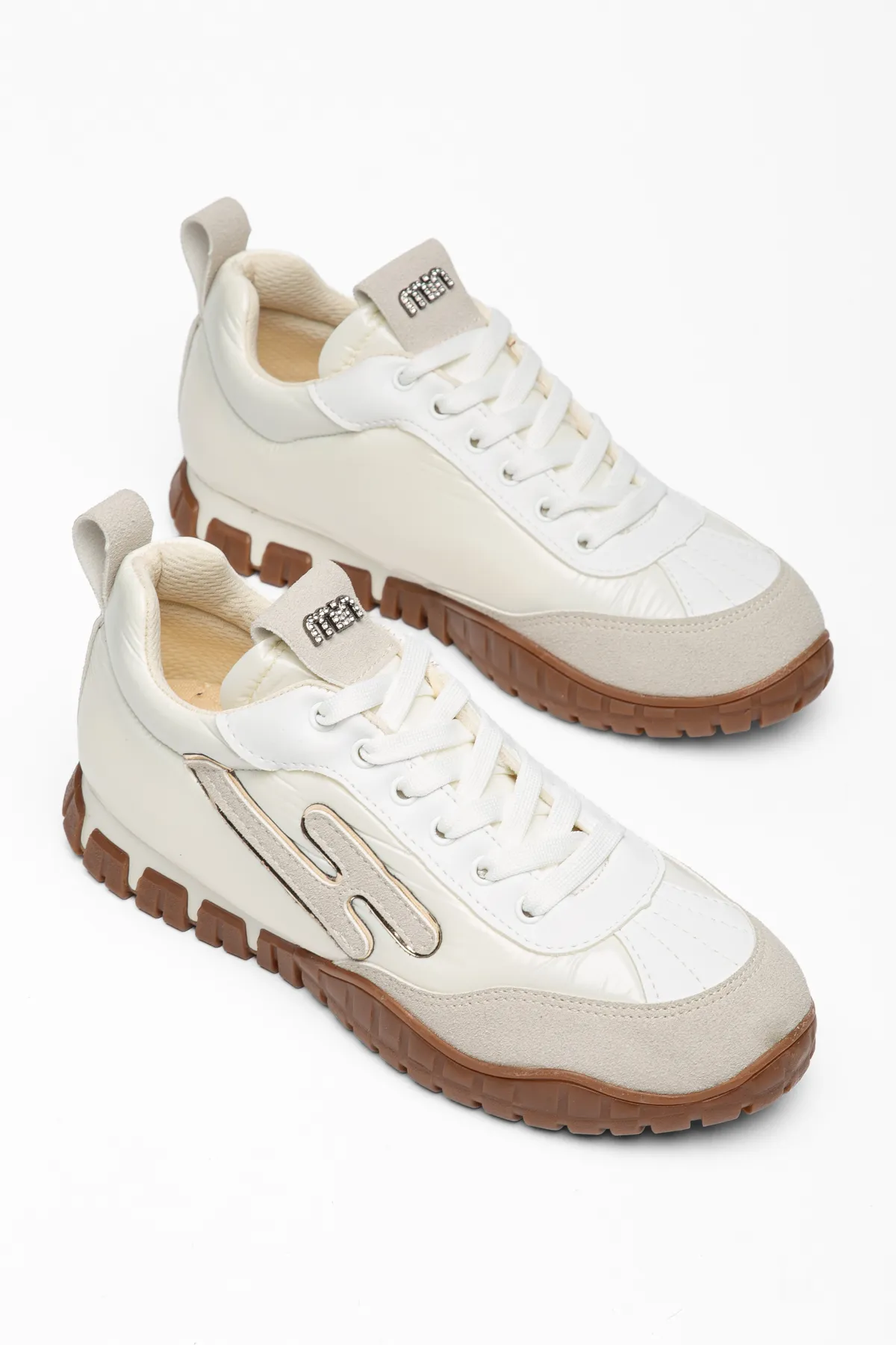 Kadın Beyaz Paraşüt Ortopedik Sneaker Yürüyüş Ayakkabısı