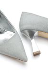 Kadın Gümüş Simli Sivri Burun İnce Topuklu Stiletto
