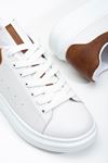 Fersatie Beyaz - Taba Kadın Sneaker Günlük Ayakkabı