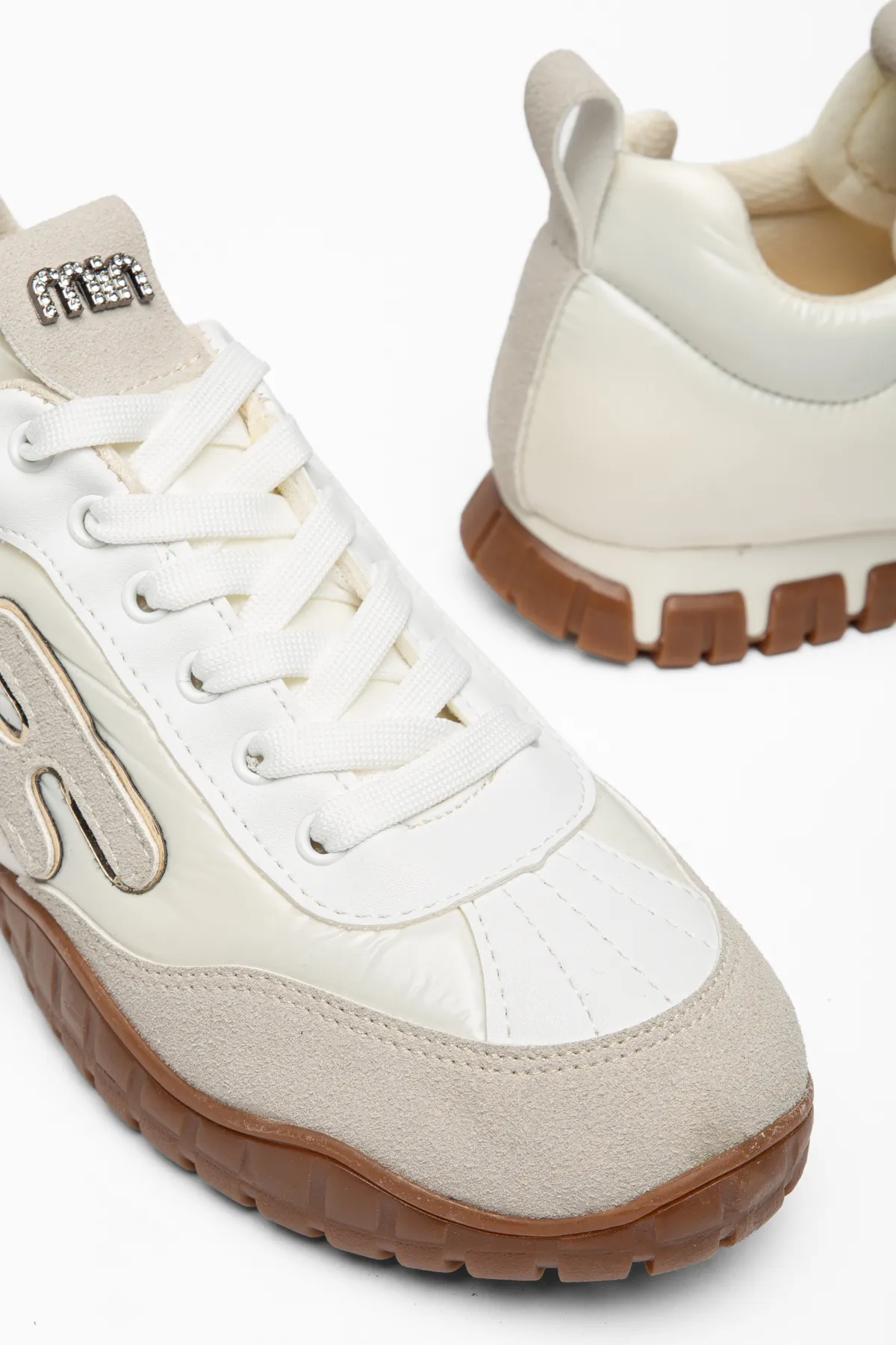 Kadın Beyaz Paraşüt Ortopedik Sneaker Yürüyüş Ayakkabısı